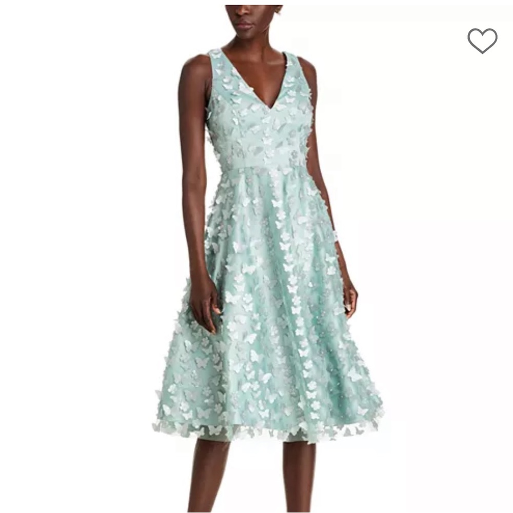 Eliza J Butterfly Appliqué V-Neck Midi Dress Never Worn size 4